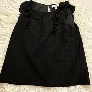 Black ruffle cute tank top